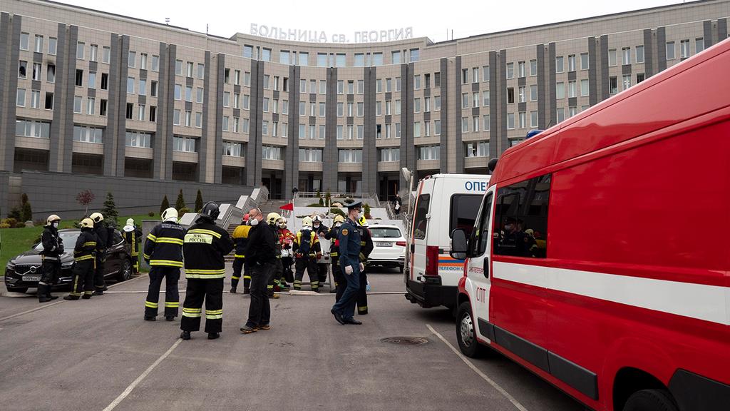 שריפה בית חולים סנט פטרבורג רוסיה