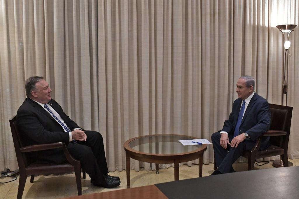 Mike Pompeo and Benjamin Netanyahu meeting in Jerusalem 