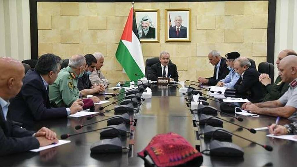 פגישת ראש הממשלה הפלסטיני מוחמד אשתייה עם ראשי המנגנונים הפלסטינים ברמאללה