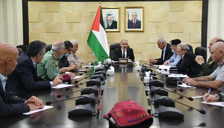 פגישת ראש הממשלה הפלסטיני מוחמד אשתייה עם ראשי המנגנונים הפלסטינים ברמאללה
