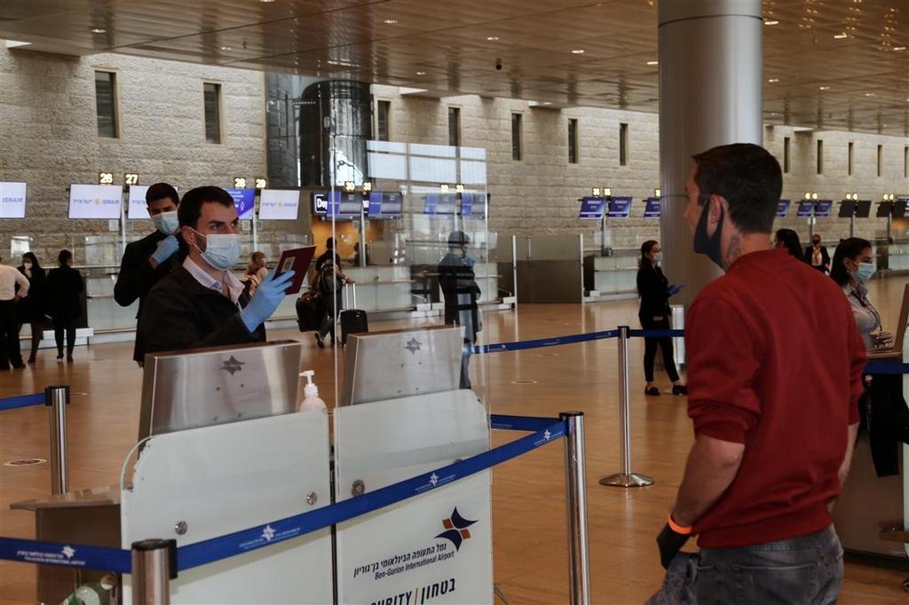 Passport control at Ben Gurion Airport during coronavirus outbreak 