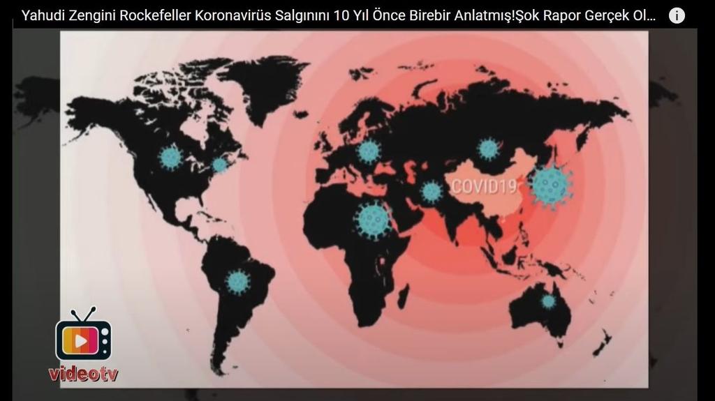 A scene from a Turkish video promoting an anti-Semitic conspiracy theory on the purported origin of the coronavirus 