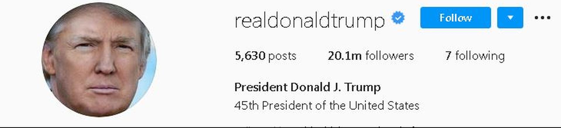 Donald Trump's Instagram account 