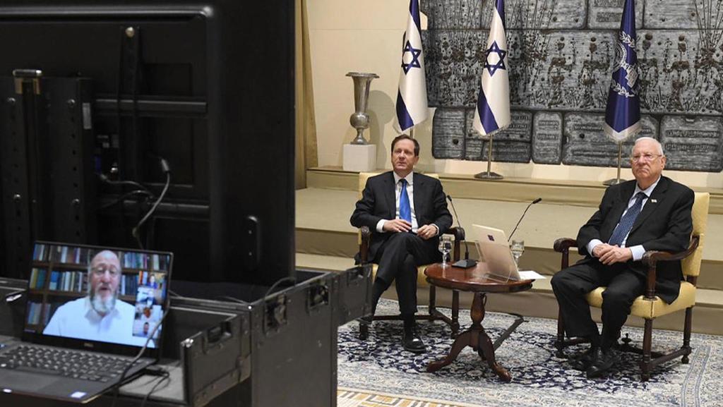 President Reuven Rivlin and Jewish Agency Chair Isaac Herzog speak to Jewish leaders around the world ahead of the Passover holiday, April 2020 