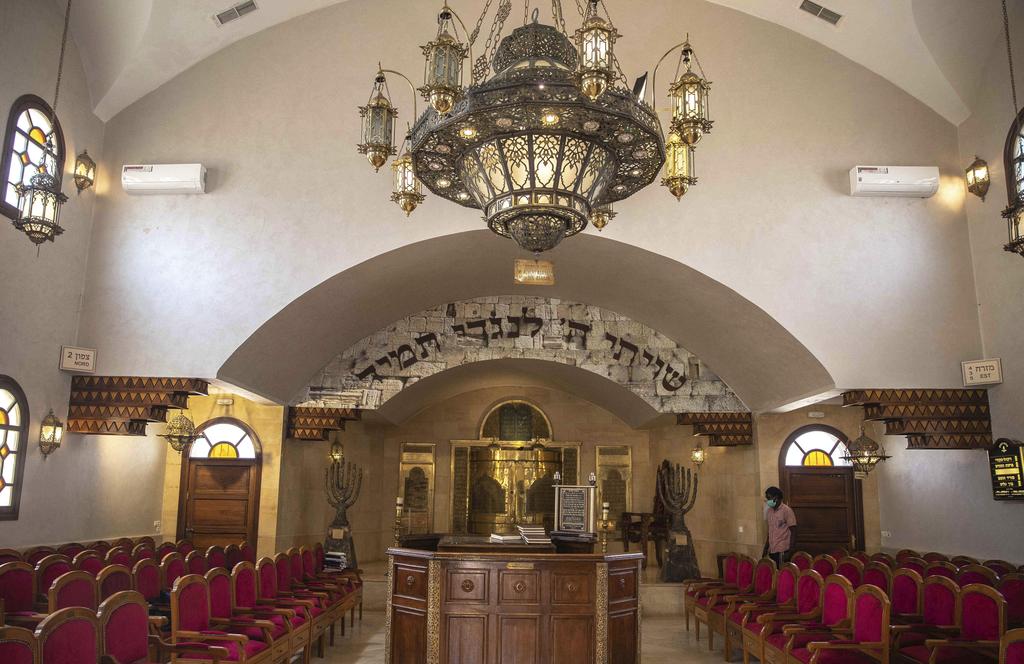 A view inside the David Hemelekh Synagogue, which has been closed since the outbreak of Coronavirus, in Casablanca, Morocco,