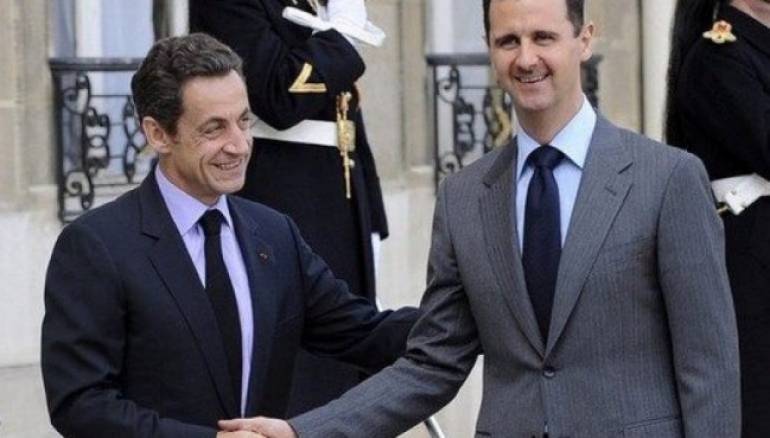 French President Nicolas Sarkozy and Syrian President Bashar al-Asad 