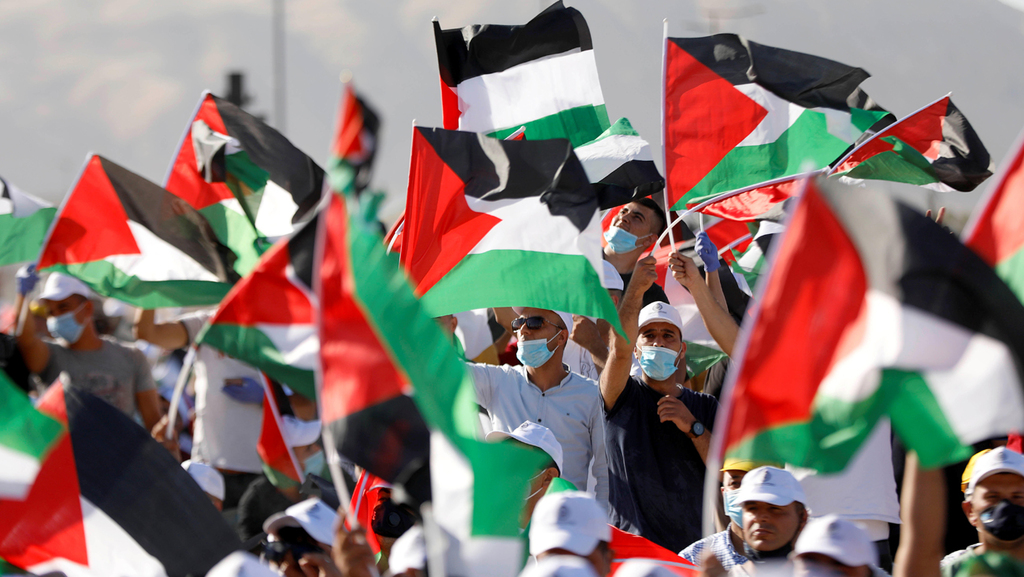 עצרת מחאה של הרשות הפלסטינית נגד תוכנית הסיפוח