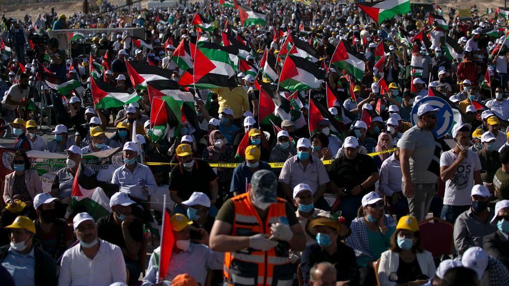 עצרת מחאה של הרשות הפלסטינית נגד תוכנית הסיפוח