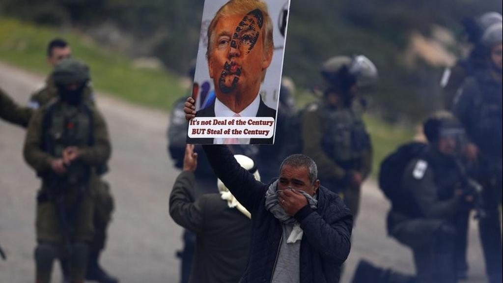 Palestinians in the Jordan Valley protest Trump's peace initiative 
