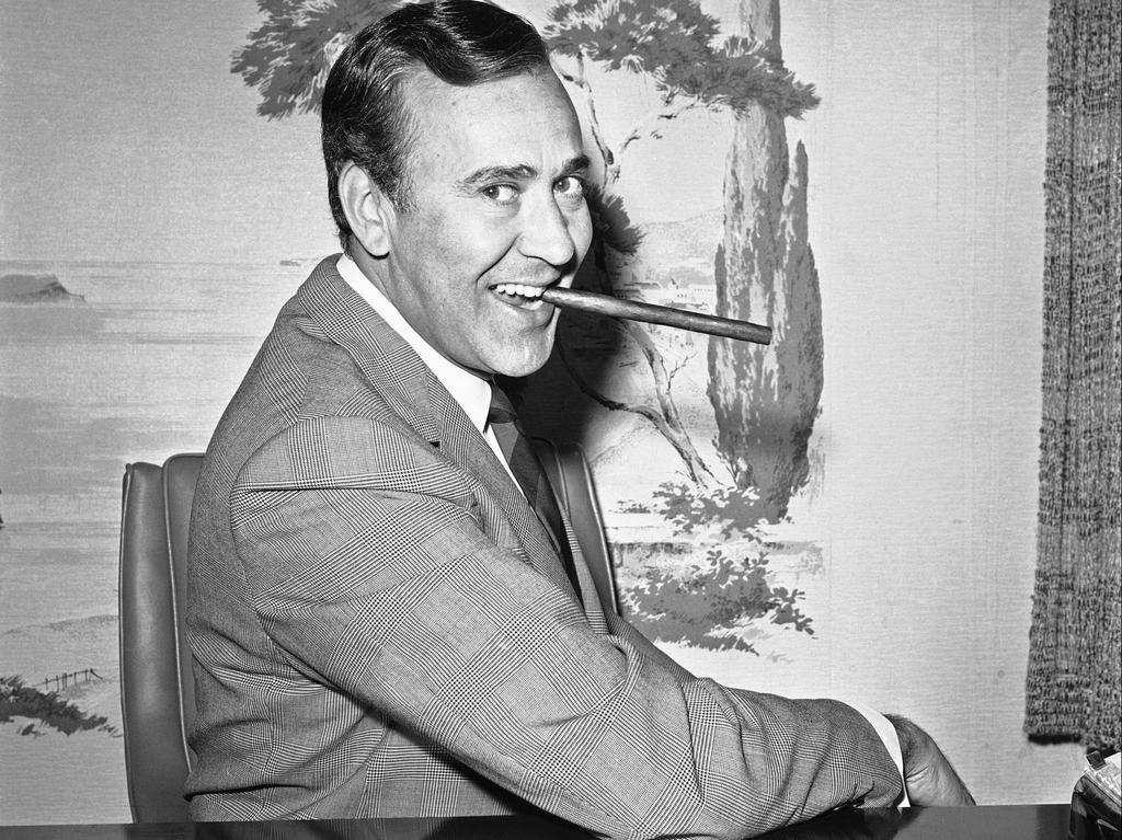 Carl Reiner poses in his new hairpiece in Los Angeles in 1967  