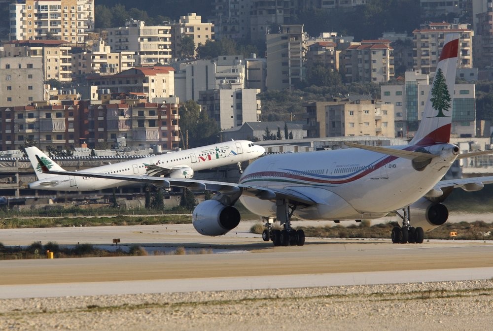 Middle East Airlines jet takes off at the Rafik Hariri International Airport in Beirut, Lebanon 
