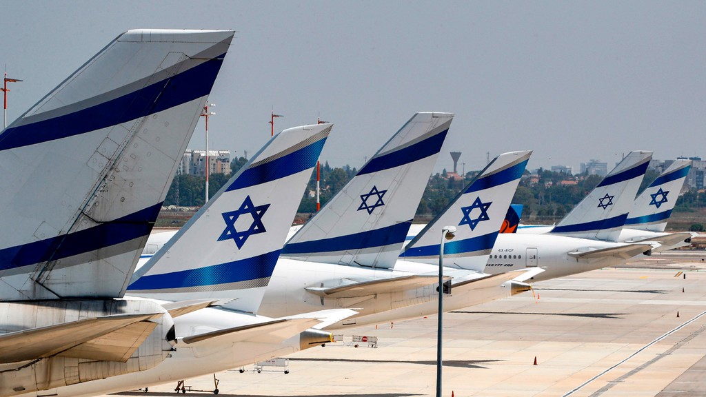 Planes belonging to Israel's flag carrier El Al at Ben-Gurion Airport 