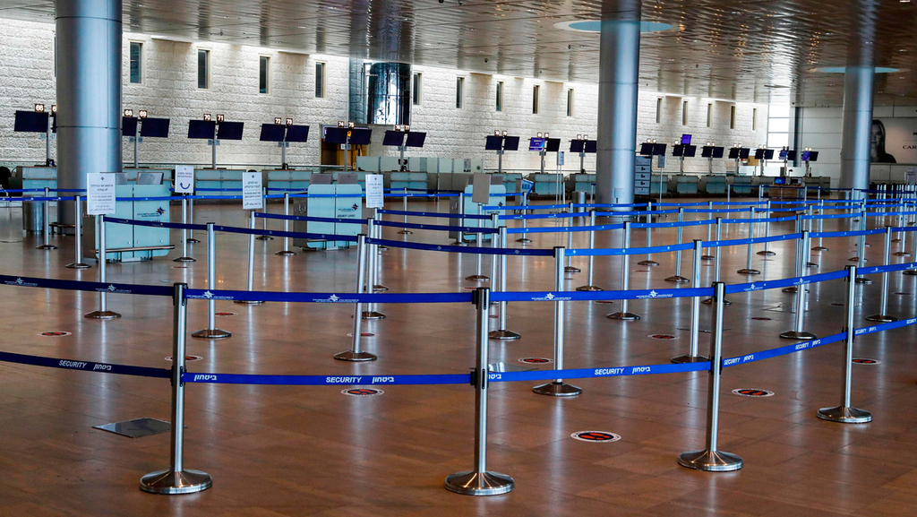 Ben-Gurion Airport stands empty during Israel's first lockdown in March 
