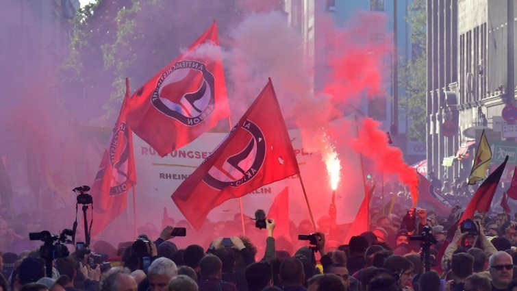 Far-left Antifa rally in Berlin