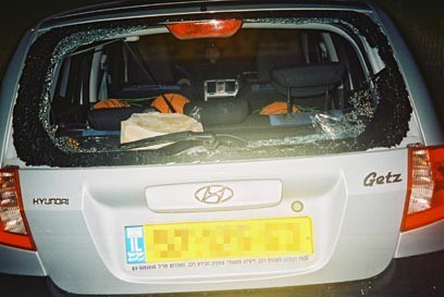 Israeli car damaged by Palestinians in Ramallah
