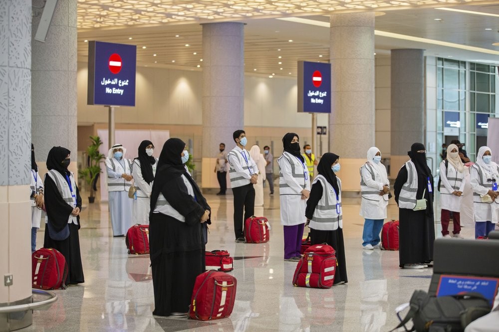 Pilgrims arrive to King Abdulaziz Airport for the Hajj pilgrimage to Mecca, in Jeddah, Saudi Arabia 