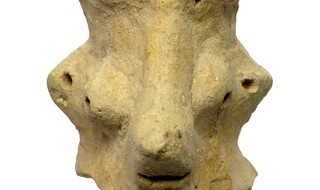 ראש גבר מחפירות חורבת קיאפה, מהמאה העשירית לפנה"ס