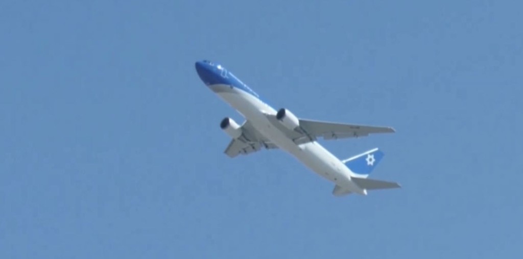 The prime minister's plane during a test flight