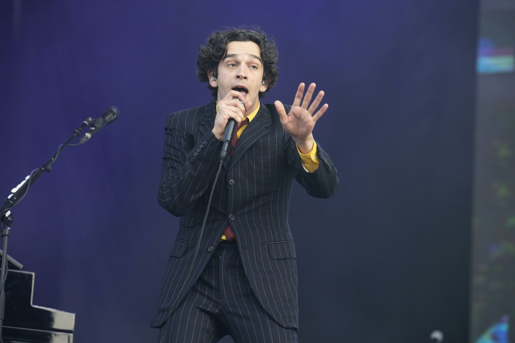 Matthew Healy of the band The 1975 performs at the 2019 Governors Ball Music Festival at Randall's Island Park on June 1, 2019, in New York 
