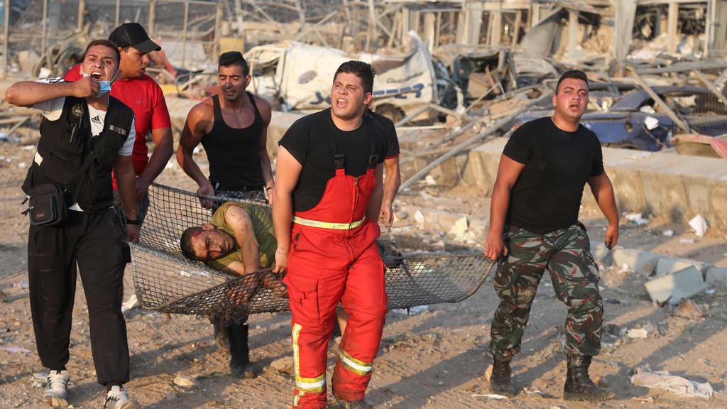  The wounded pulled from the rubble 