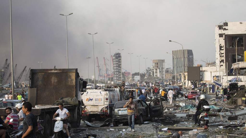  Destruction in Beirut following an explosion in the city's port on Tuesday 