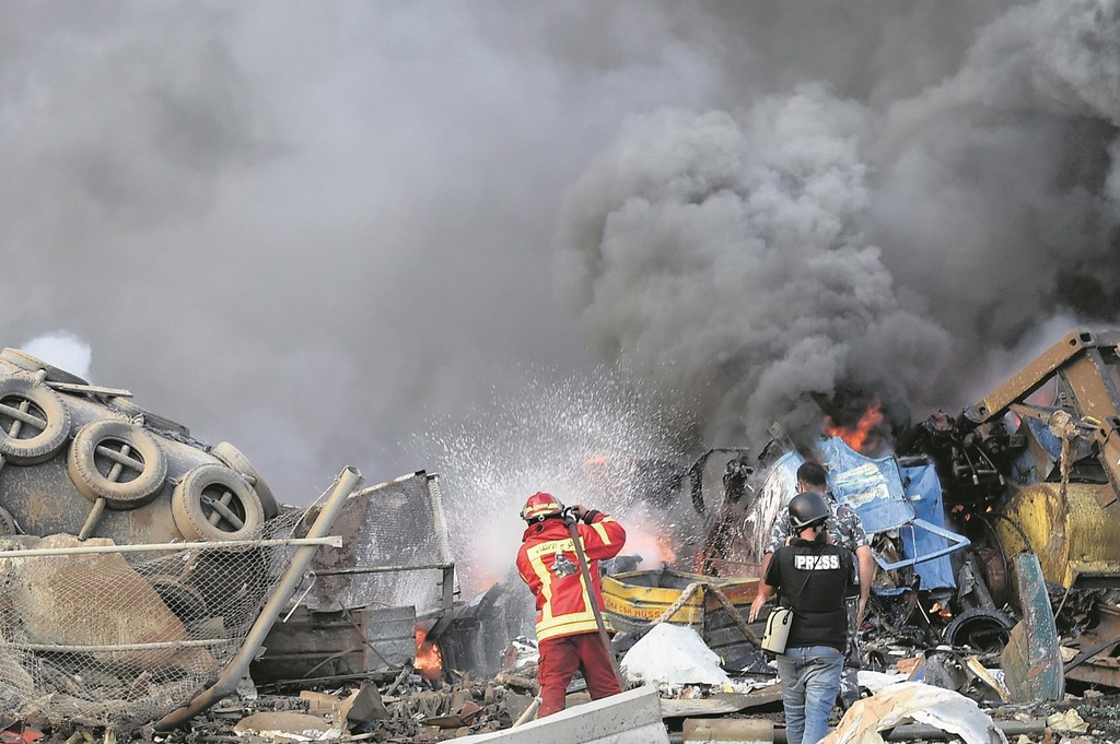 תמונה מזירת הפיצוץ בלבנון