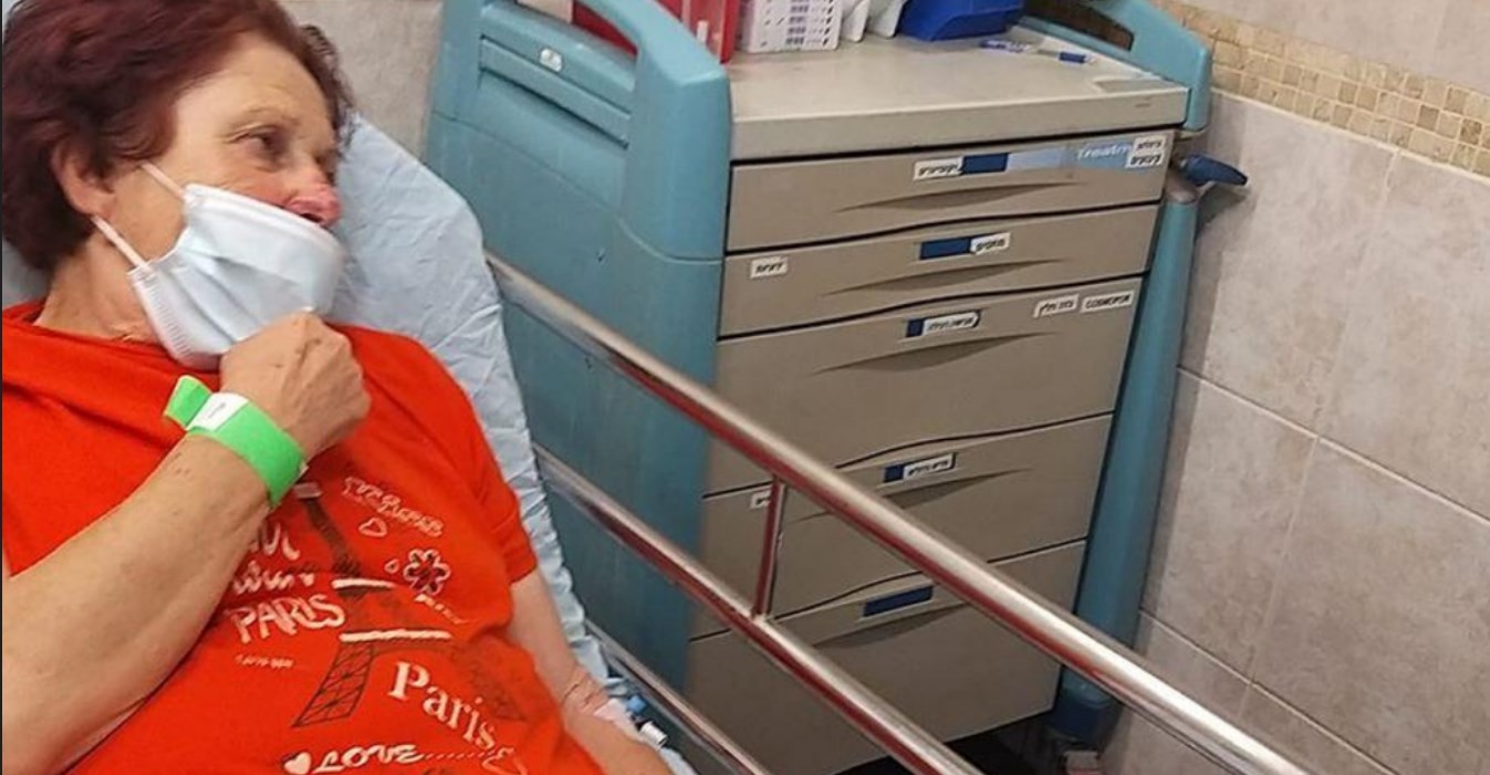 Пострадавшая женщина в больнице