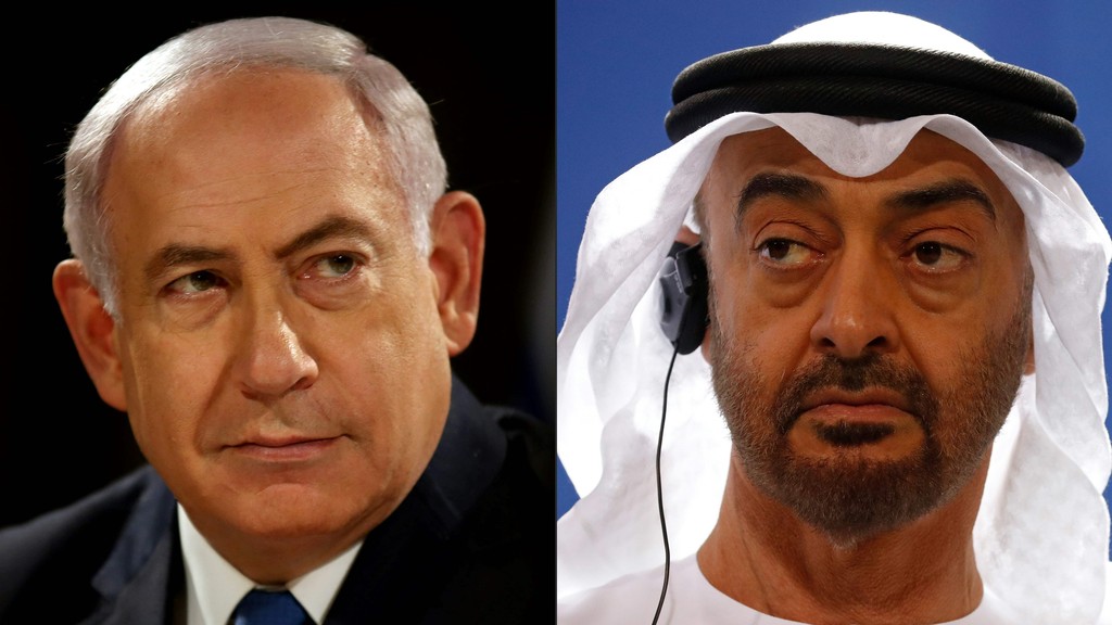  Prime Minister Benjamin Netanyahu and   Abu Dhabi's Crown Prince Mohammed bin Zayed