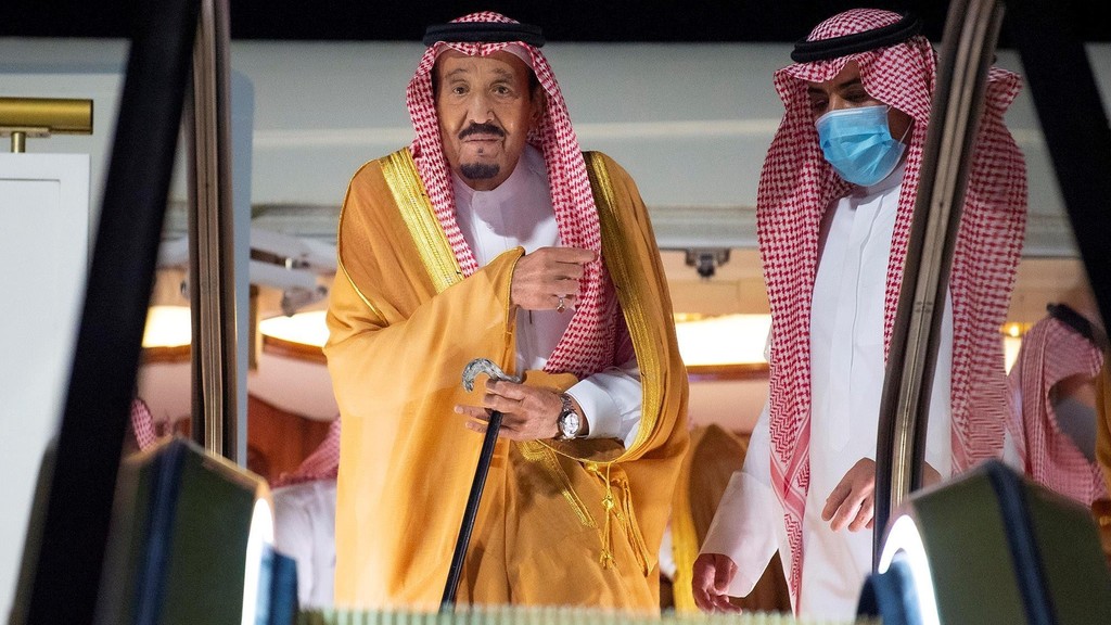Saudi King Salman bin Abdulaziz arrives to NEOM economy zone's airport in Neom, Saudi Arabia