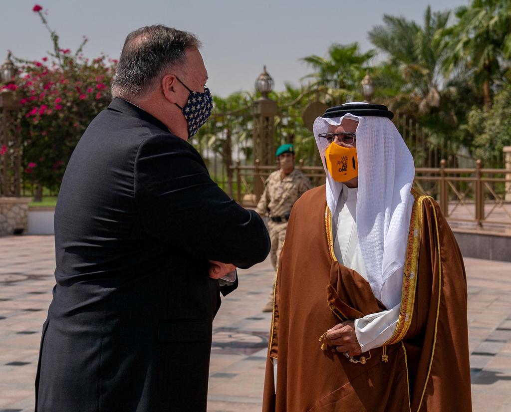 U.S. Secretary of State Mike Pompeo meets with Bahrain Crown Prince Salman bin Hamad Al Khalifa during his visit to Manama, Bahrain, August 26, 2020