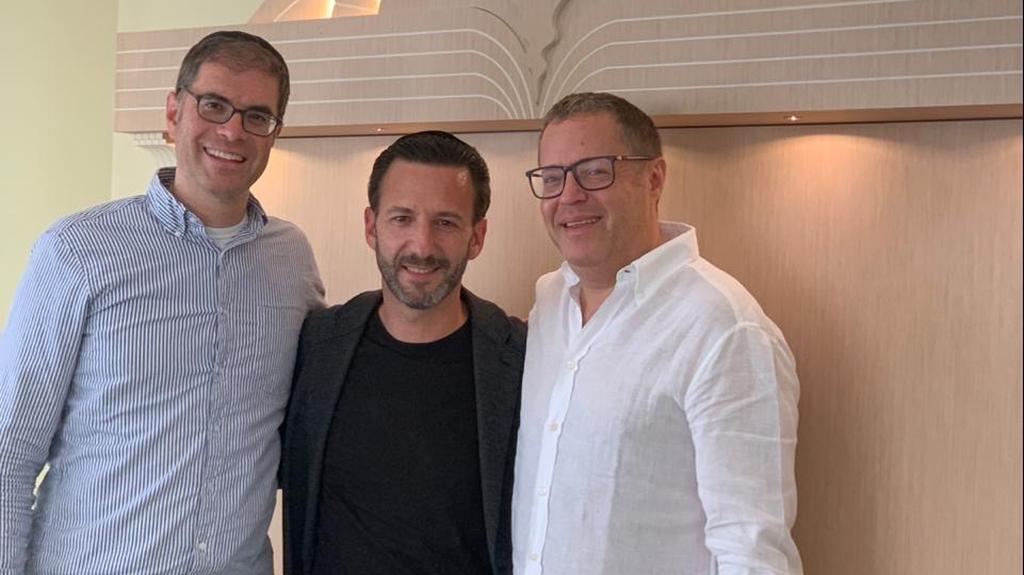 Rabbi Yehuda Sarna, Ross Kriel, and Alex Peterfreund at the The Villa 