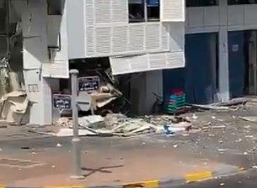 Aftermath of the blast in Abu Dhabi shortly before the arrival of Israeli and U.S. delegations 