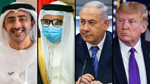 The leaders of the UAE, Bahrain Israel and the U.S. 