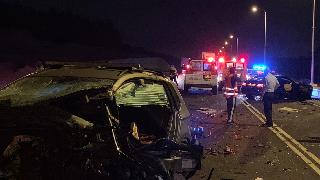 זירת תאונה תאונת דרכים ב גליל כביש 79 ליד עילוט ב נצרת 