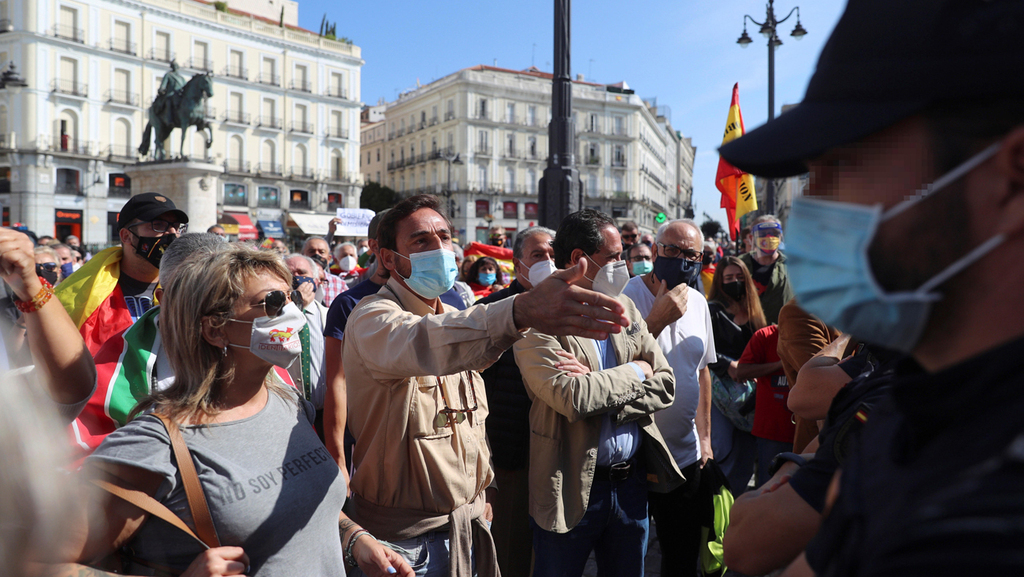 מפגינים נגד ה סגר מדריד ספרד קורונה