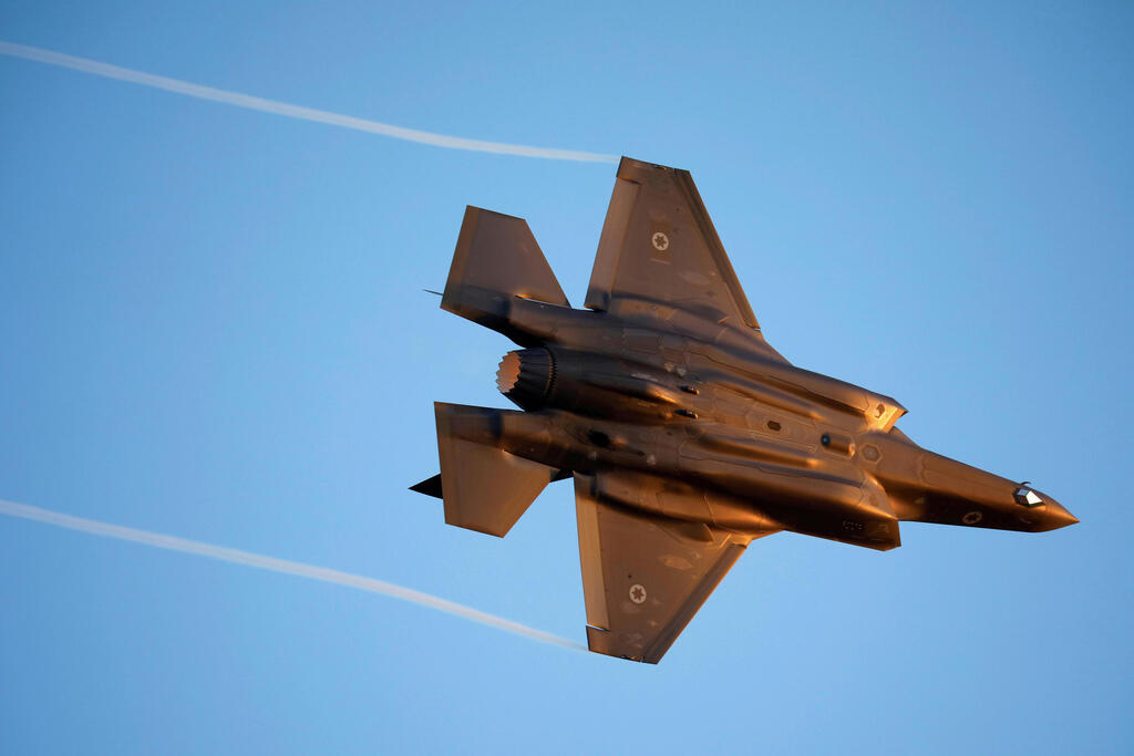 Israeli Air Force F-35 flies during an aerial demonstration at a graduation ceremony for Israeli air force pilots