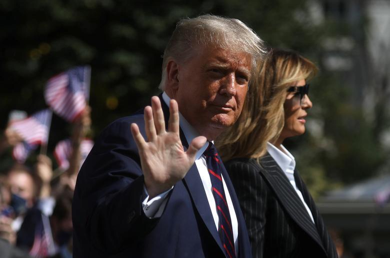 U.S. President Trump and wife Melania depart D.C. for presidential debate on Tuesday 