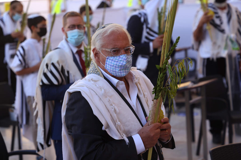 U.S. envoy to Israel David Friedman during the annual Birkat Kohanim (Priestly Blessing) as part of Sukkot holiday 