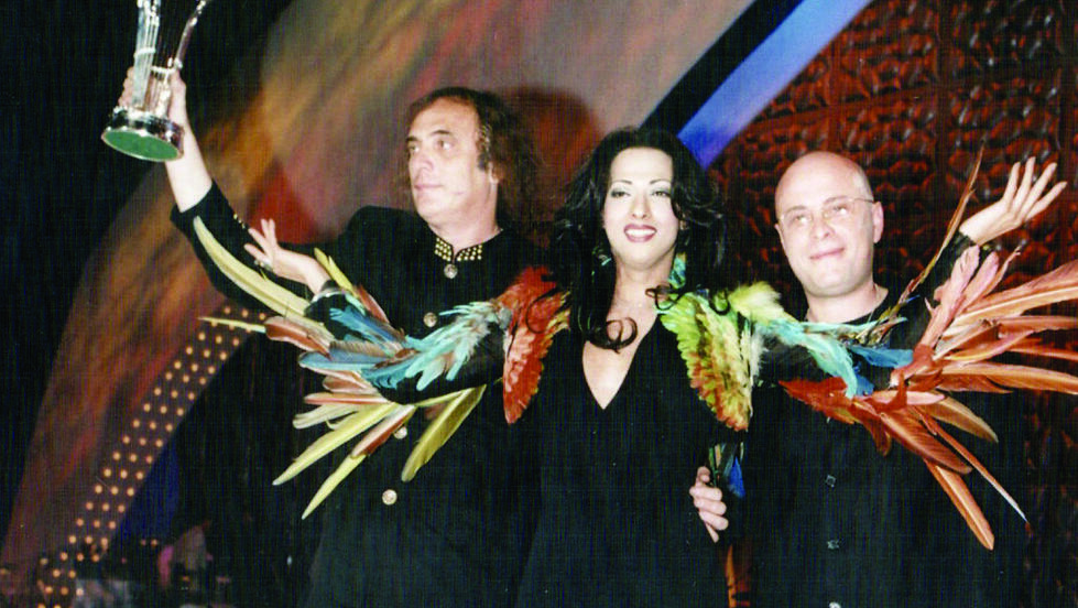צביקה פיק עם דנה אינטרנשיונל ויואב גינאי באירוויזיון