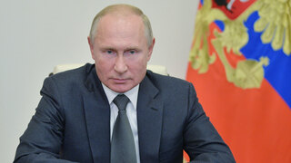 נשיא רוסיה ולדימיר פוטין שיחת וידאו עם רמטכ"ל צבא רוסיה ולרי גרסימוב