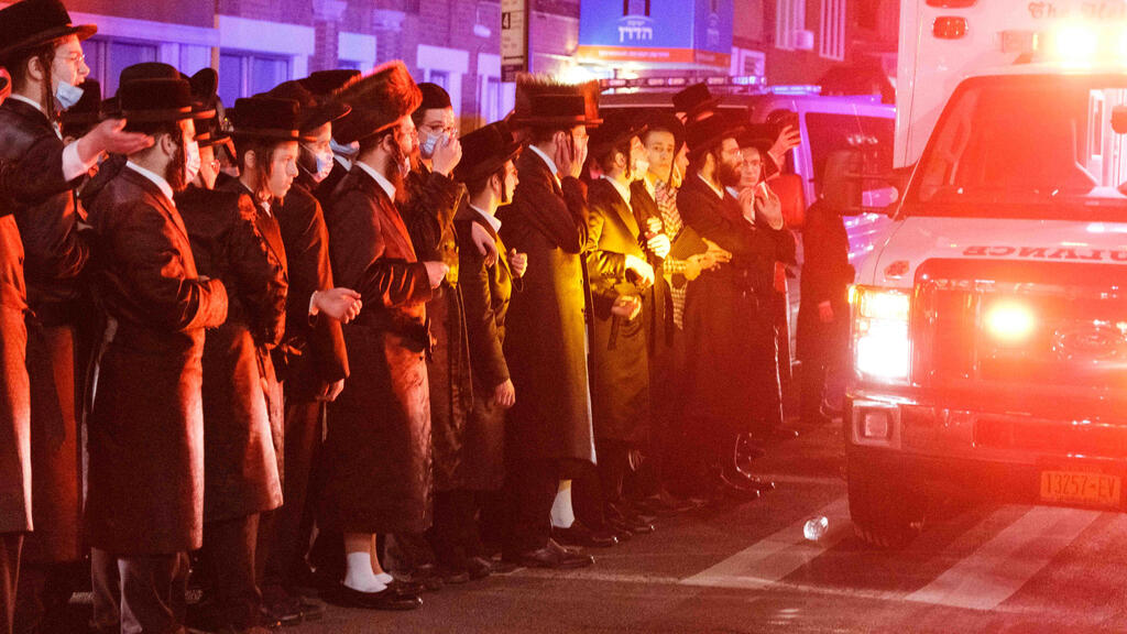 Ultra-Orthodox Jews gather in the Borough Park neighborhood of Brooklyn to protest against coronavirus disease (COVID-19) restrictions 