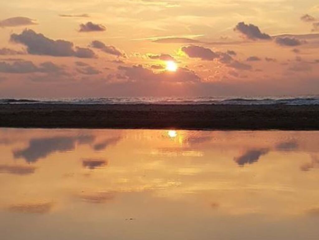 Sunset on the beach in Netanya, a couple months before the pandemic 