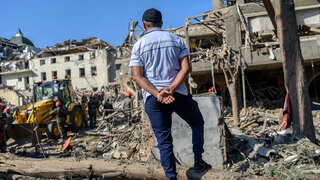 העיר גנג'ה ב אזרבייג'ן אזרחים נהרגו מתקפה של ארמניה נגורנו קרבאך