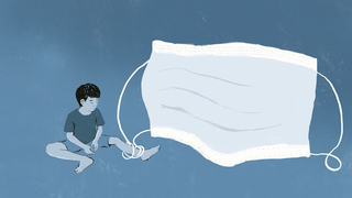 איור ילד בקורונה