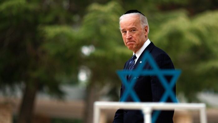 Vice President Joe Biden walks in cemetery on Mt. Herzel in Jerusalem on