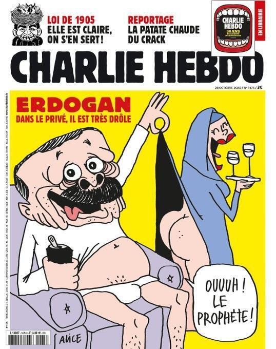 קריקטורה של ארדואן במגזין שרלי הבדו ב צרפת