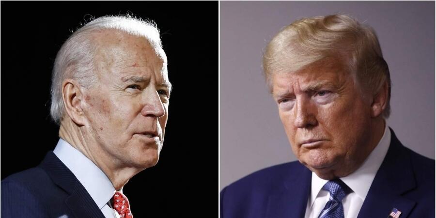 (L) Former Vice President Joe Biden and Incumbent President Donald Trump