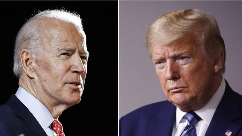 (L) Former Vice President Joe Biden and Incumbent President Donald Trump
