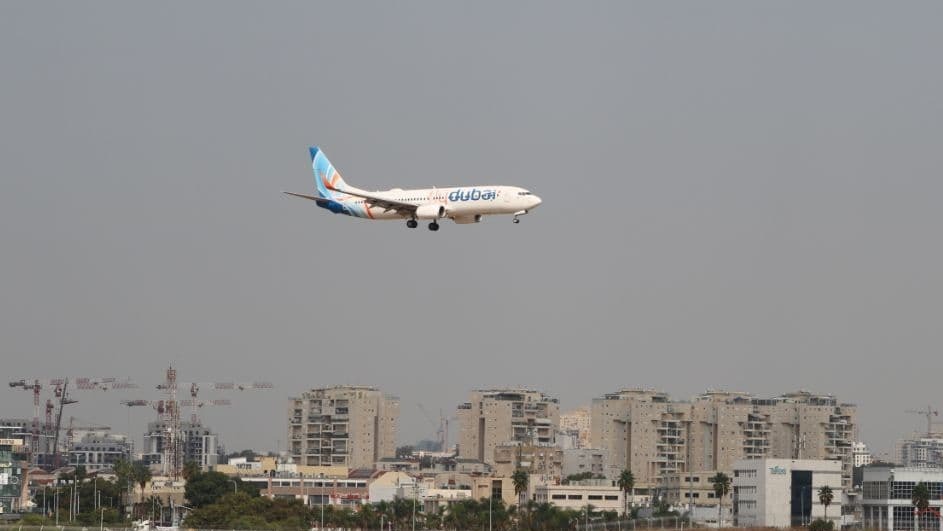 מטוס חברת פליי דובאי נוחת לראשונה בישראל