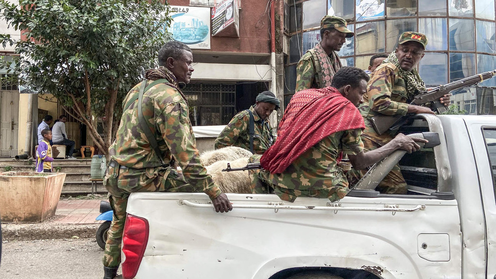 מיליציית אמהרה שמסייעת לצבא אתיופיה בקרבות במחוז תיגראי
